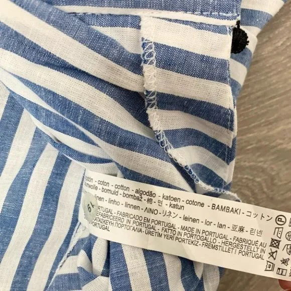 Zara Striped Tie Front Halter Top Blue & White Size Small - Picture 8 of 16